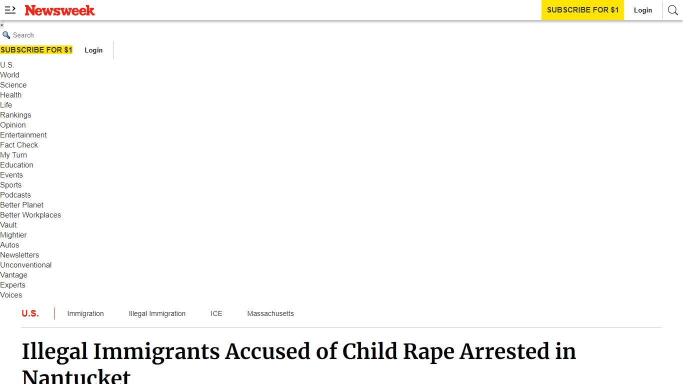 Illegal Immigrants Accused of Child Rape Arrested in Nantucket