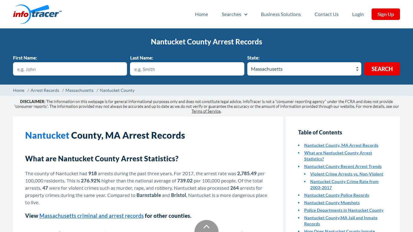 Nantucket County, MA Arrests, Mugshots & Jail Records - InfoTracer